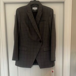 Calvin Klein Gray Checkered Blazer